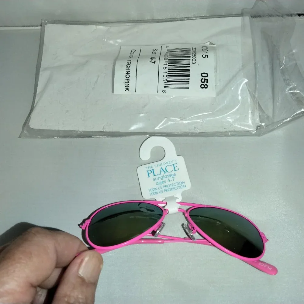 LOT- 4 Pairs The Childrens Place Sunglasses Size 4-7 NOS Pink Blue Orange